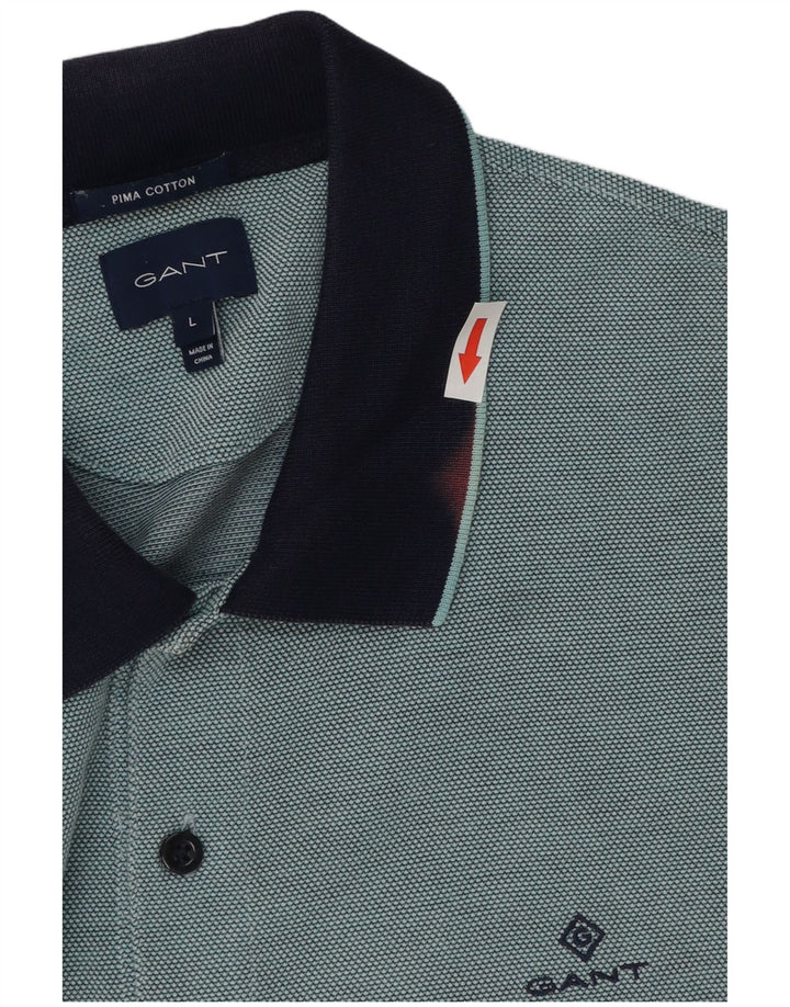 Gant Rugby-Poloshirt für Herren, groß, aus blauer Baumwolle
