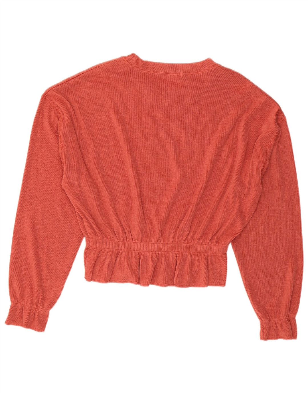 Zara Damen-Bluse, übergroß, bauchfrei, langärmlig, Gr. 10, Größe S, Orange