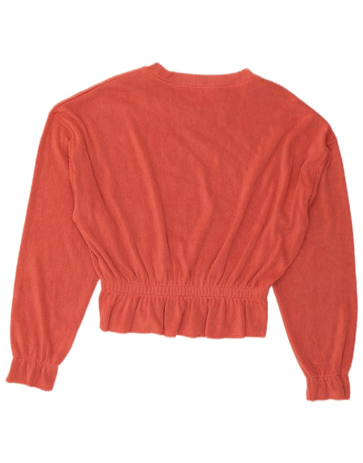 Zara Damen-Bluse, übergroß, bauchfrei, langärmlig, Gr. 10, Größe S, Orange