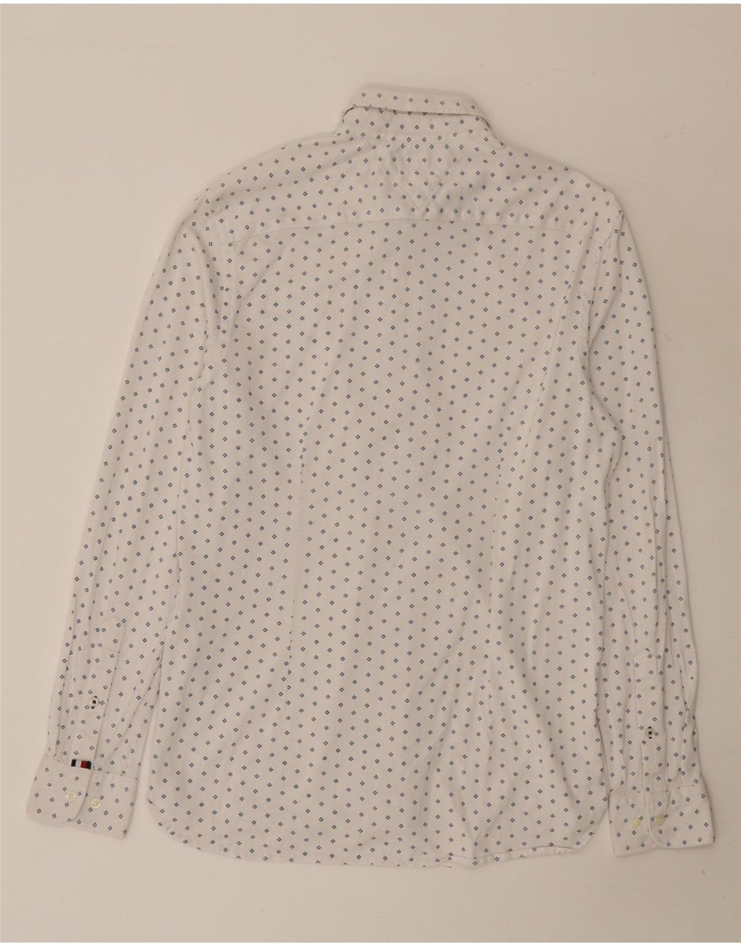 TOMMY HILFIGER Herren-Slim-Fit-Hemd, groß, weiß gefleckte Baumwolle