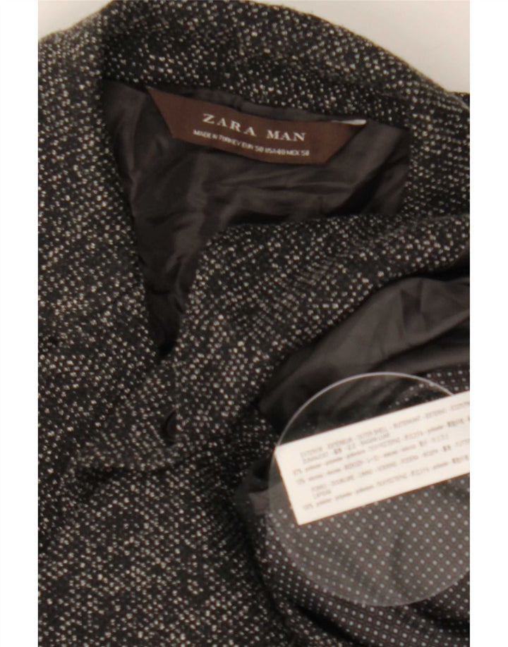 Zara Herren-Blazerjacke mit 2 Knöpfen, EU 50, mittelgraues Polyester