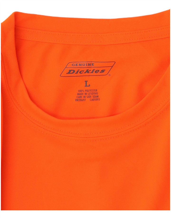 Dickies Herren-Oberteil, langärmelig, groß, orangefarbenes Polyester