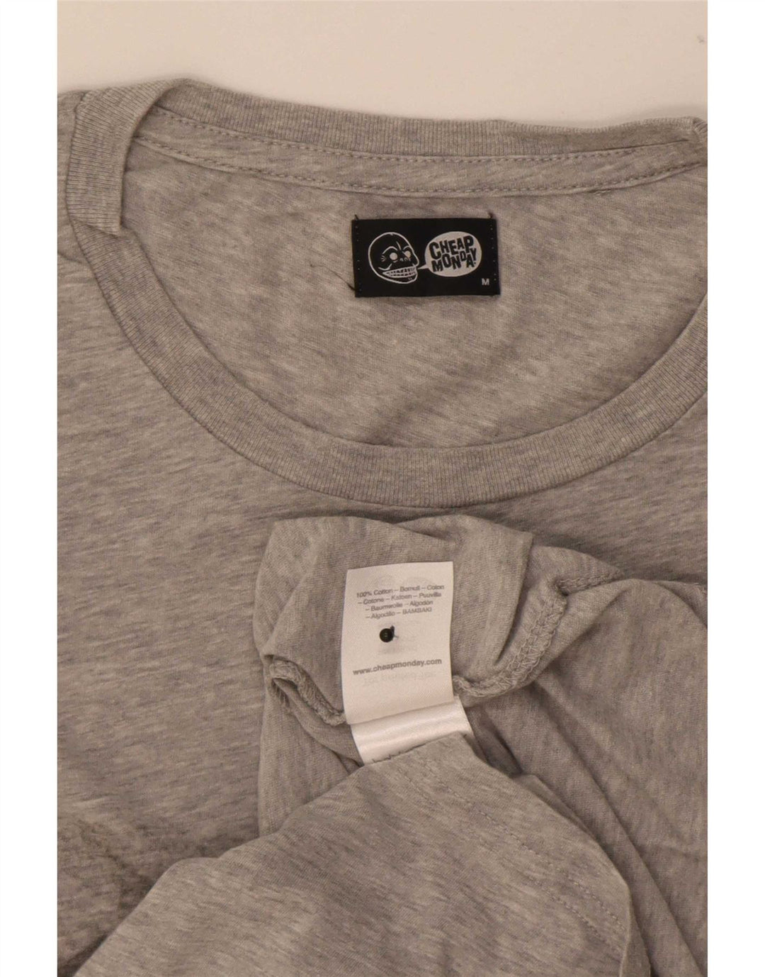 Cheap Monday Herren-T-Shirt mit Grafik, mittelgraue Baumwolle