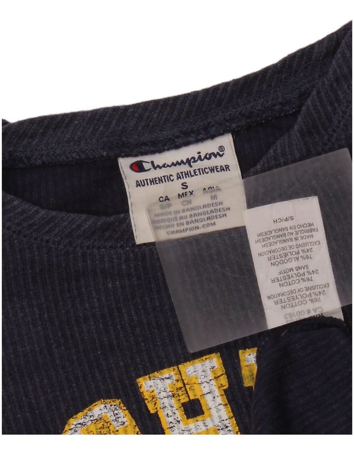 Champion Herren Michigan Wolverines Grafik-Oberteil, langärmelig, Größe S, Marineblau