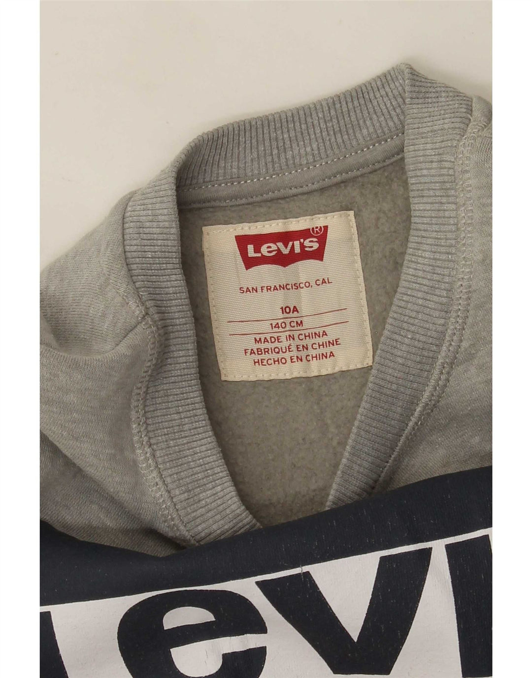 Levi's Jungen-Pullover mit grafischem Kapuzenpullover, 9–10 Jahre, grau gefleckt