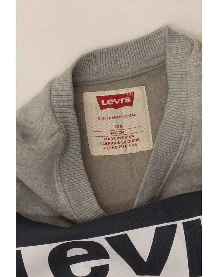 Levi's Jungen-Pullover mit grafischem Kapuzenpullover, 9–10 Jahre, grau gefleckt