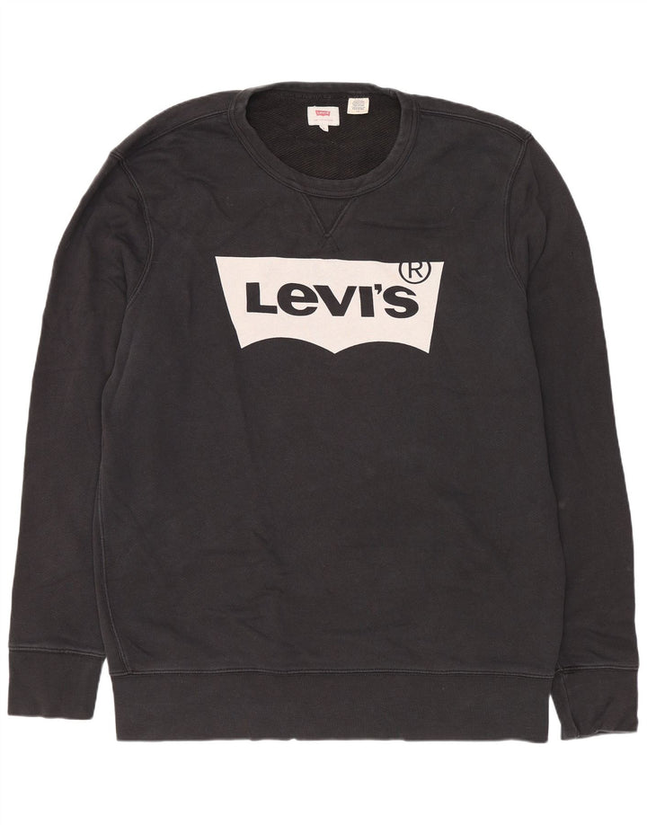 Levi's Herren-Sweatshirt mit Grafik, reguläre Passform, groß, schwarze Baumwolle