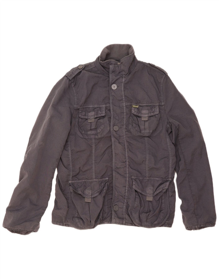 TOMMY HILFIGER Herren Militärjacke UK 38 Medium Marineblau Nylon