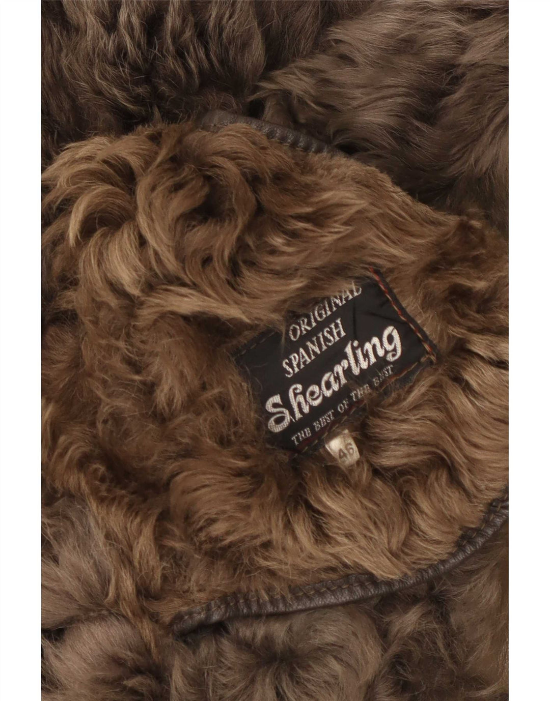 Vintage Damen Shearling Jacke EU 46 XL Braun