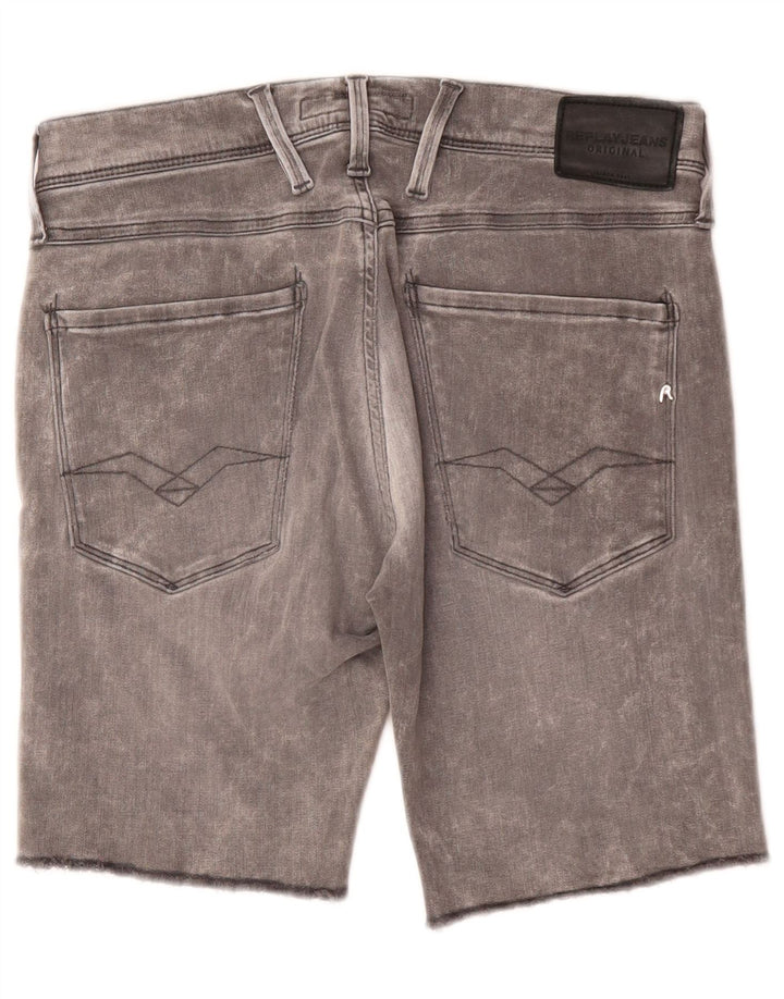 REPLAY Herren Anbass Denim Shorts W29 mittelgraue Baumwolle