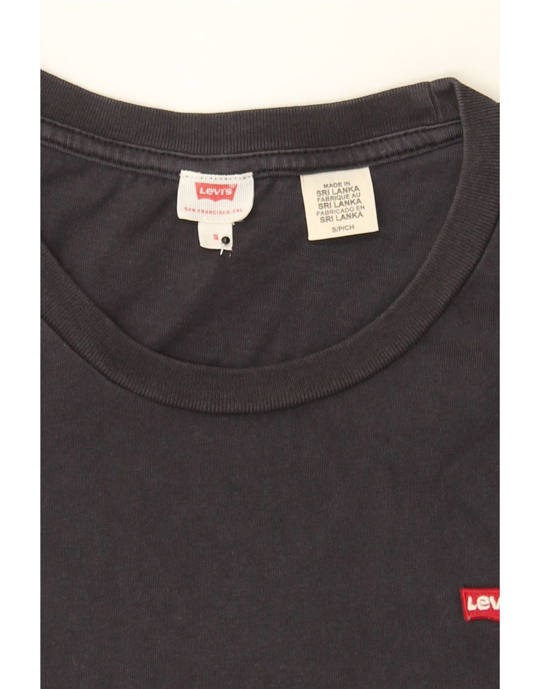 LEVI'S Womens T-Shirt Top UK 10 Small Navy Blue Cotton Vintage Levi's and Second-Hand Levi's from Messina Hembry 