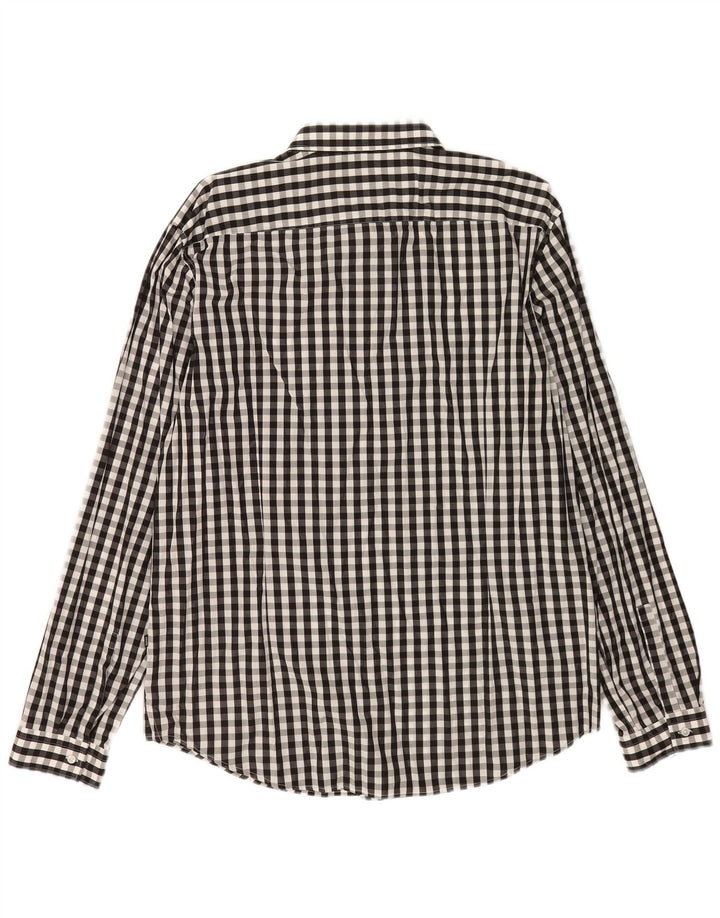 Hugo Boss Herren Slim Fit Hemd XL Schwarz Gingham Baumwolle