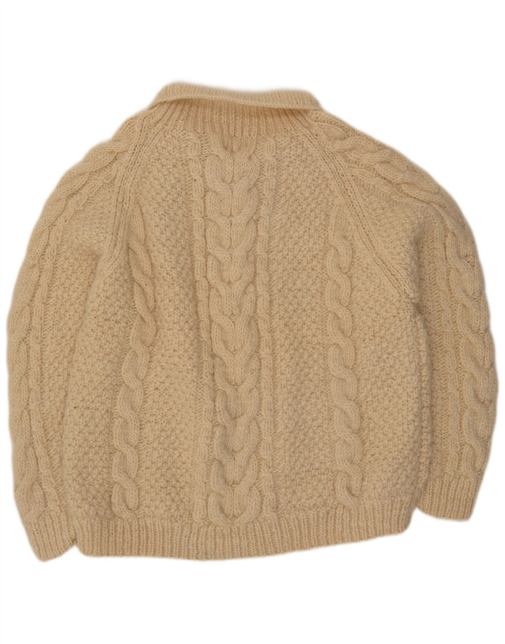 THC Herren-Pullover mit Polokragen, XL, aus weißer Wolle