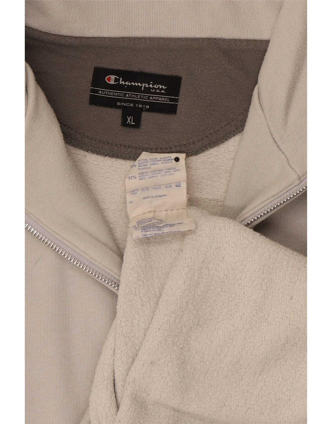 Champion Herren-Sweatshirt mit Reißverschluss, XL, graue Baumwolle