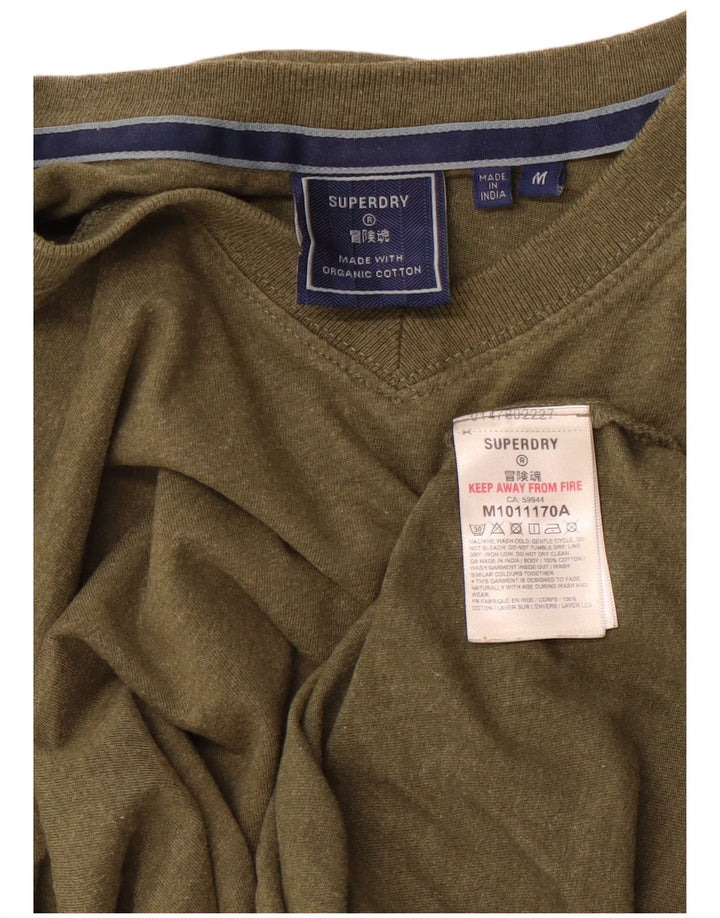 Superdry Herren T-Shirt-Oberteil aus mittelgrüner Baumwolle