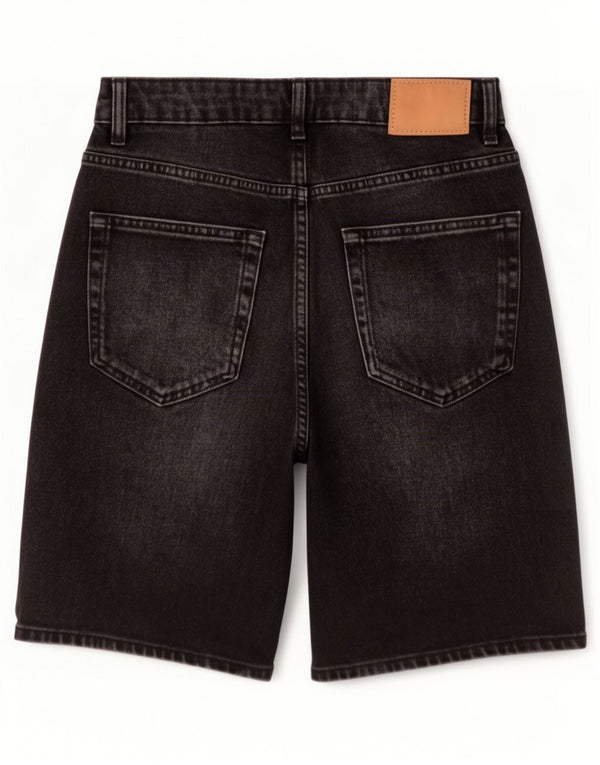 Zara Mens Denim Shorts EU 40 Medium W30 Black Cotton