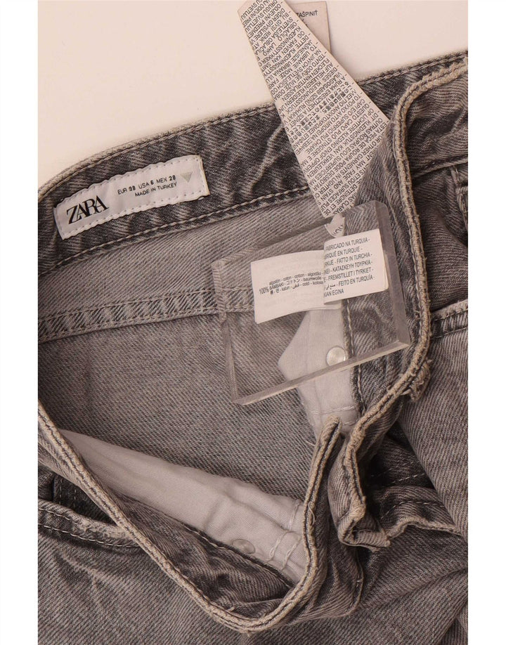 Zara Damen Straight Jeans EU 38 Small W28 L34 Graue Baumwolle