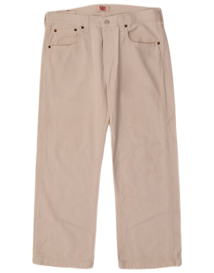 Levi's Herren 501 Straight Jeans W32 L26 Weiße Baumwolle