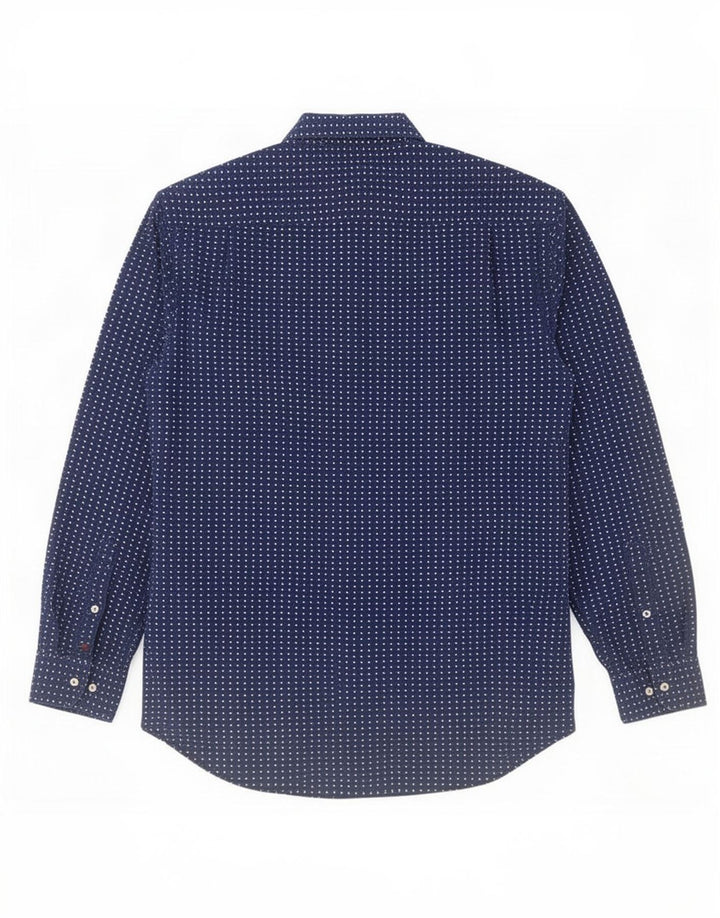 Tommy Hilfiger Herrenhemd aus mittelblauer, geometrischer Baumwolle