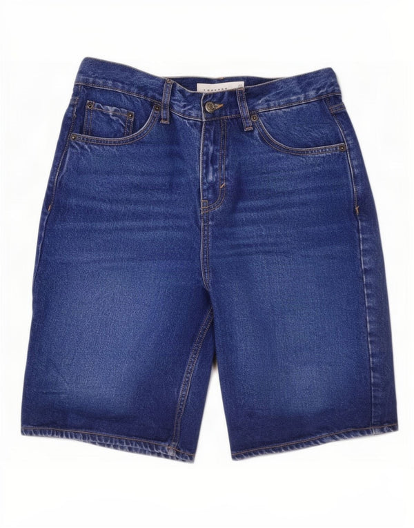 Topshop Damen Jeansshorts UK 10 Small W27 Blaue Baumwolle