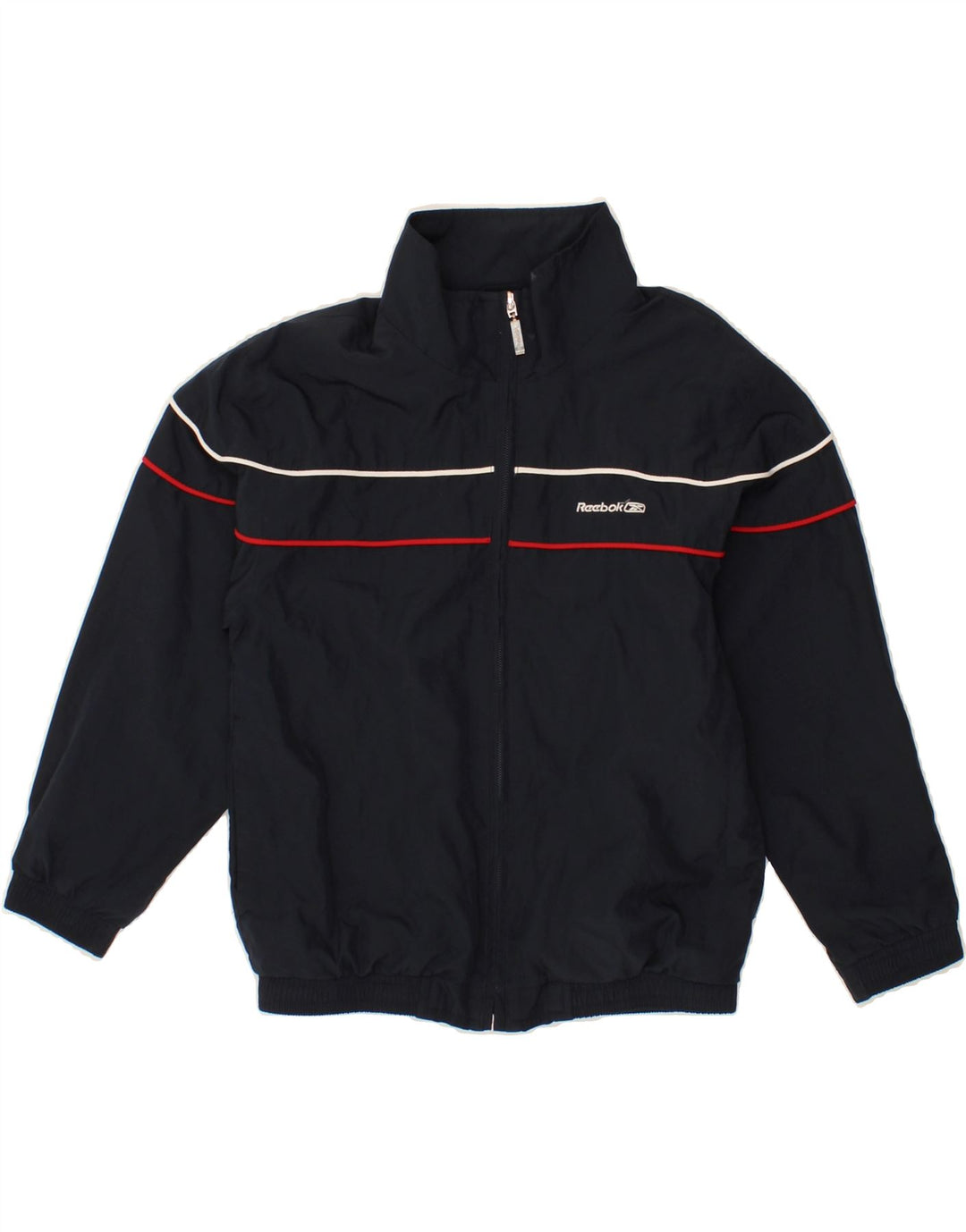 REEBOK Boys Tracksuit Top Jacket 10-11 Years Navy Blue Polyester Vintage Reebok and Second-Hand Reebok from Messina Hembry 