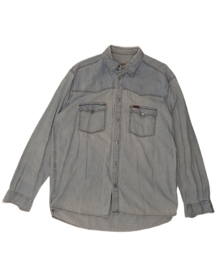 Rifle Herren-Jeanshemd XL aus blauer Baumwolle