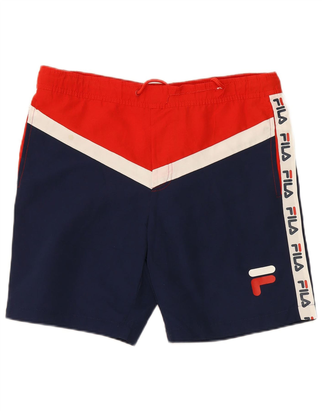 Fila Herren-Badeshorts mit Grafik, klein, blau, Farbblock-Polyester