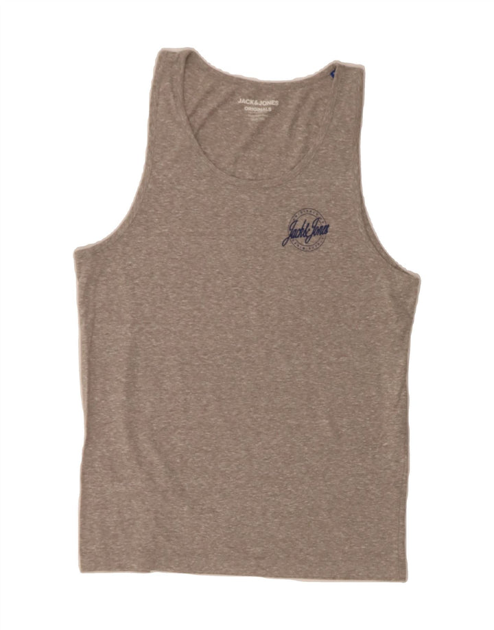 JACK & JONES Mens Vest Top Small Grey Flecked Vintage Jack & Jones and Second-Hand Jack & Jones from Messina Hembry 