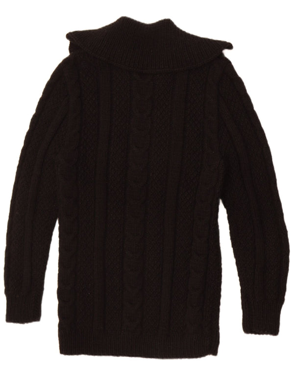 Vintage Damen Rollkragenpullover Pullover UK 10 Small Schwarz