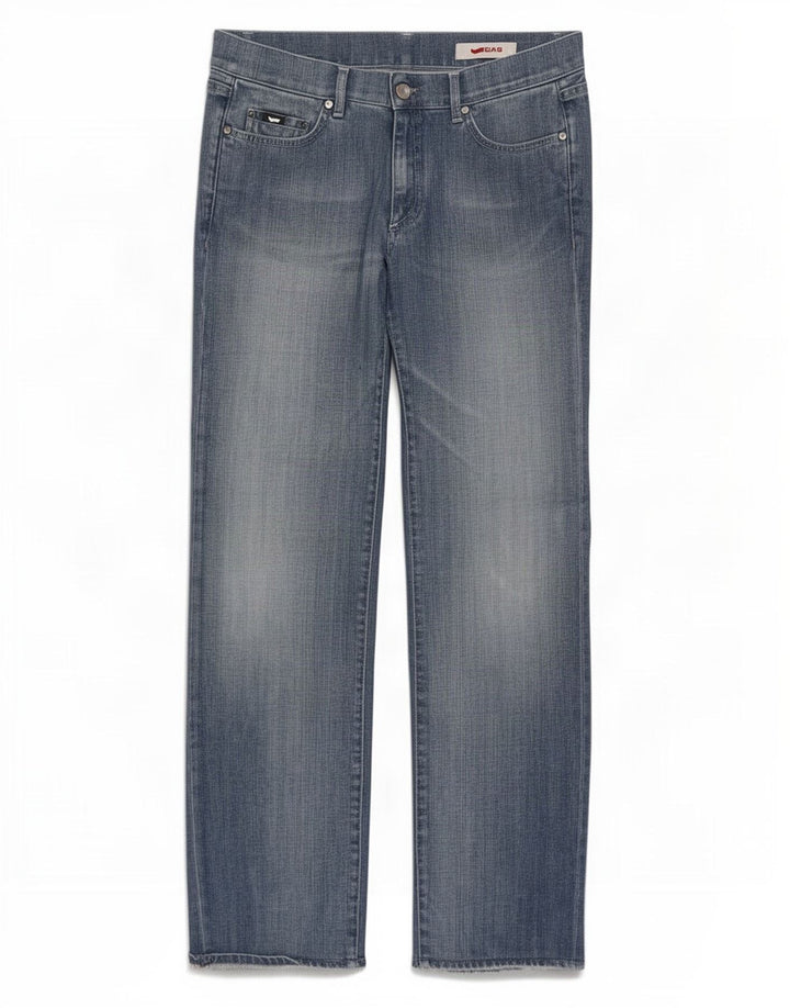 Gas Damen Straight Jeans W32 L33 Blaue Baumwolle