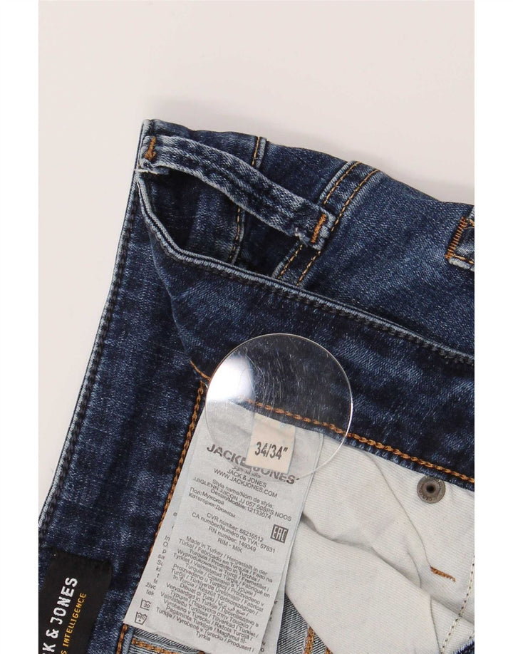 Jack & Jones Herren GLENN Slim Jeans W34 L34 Blaue Baumwolle