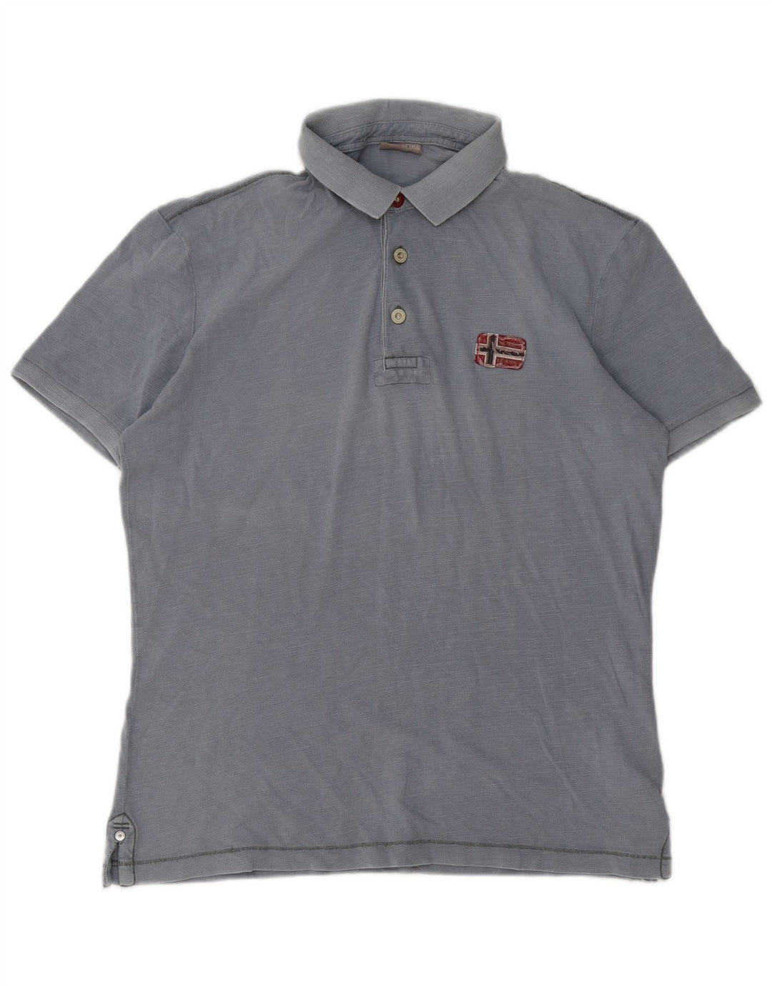 Napapijri Herren-Poloshirt aus mittelblauer Baumwolle
