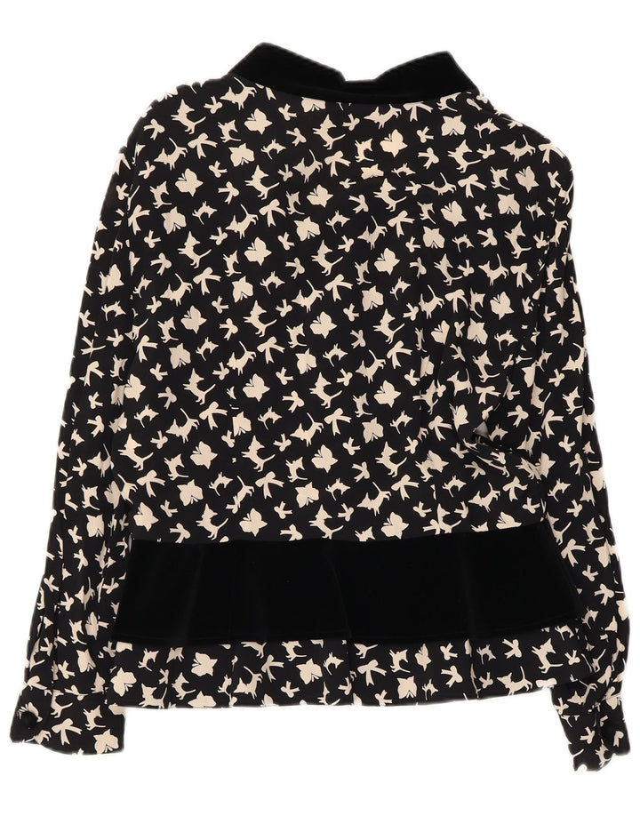 SELENE Damen-Hemdbluse mit abstraktem Muster, UK 18 XL, schwarzer Schmetterling