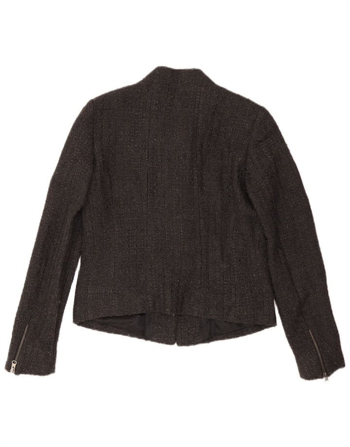 Massimo Dutti Damen Blazer Jacke EU 40 Mittelgraue Wolle