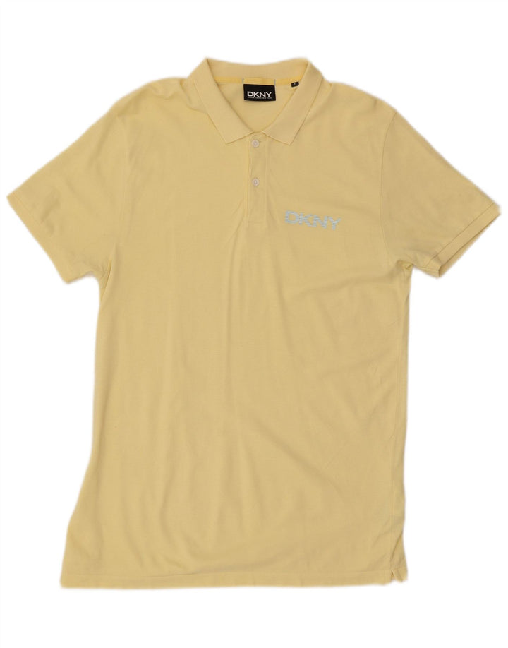 Dkny Herren-Poloshirt, groß, gelbe Baumwolle