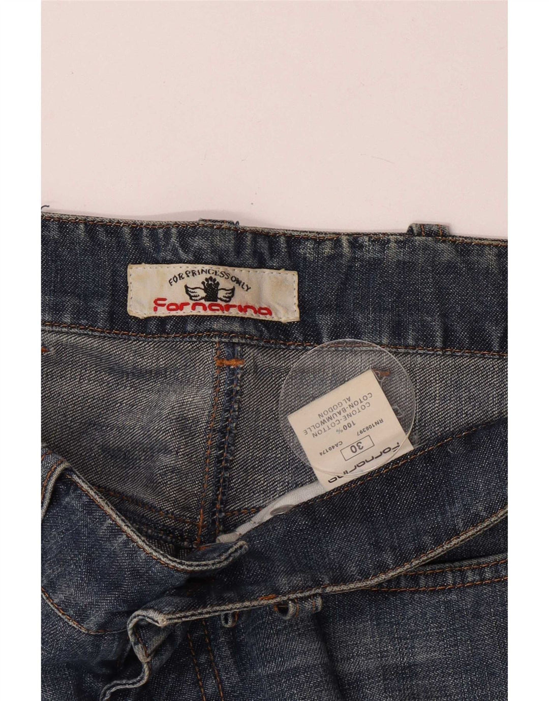 Fornarina Damen Jeansshorts W30 mittelblaue Baumwolle