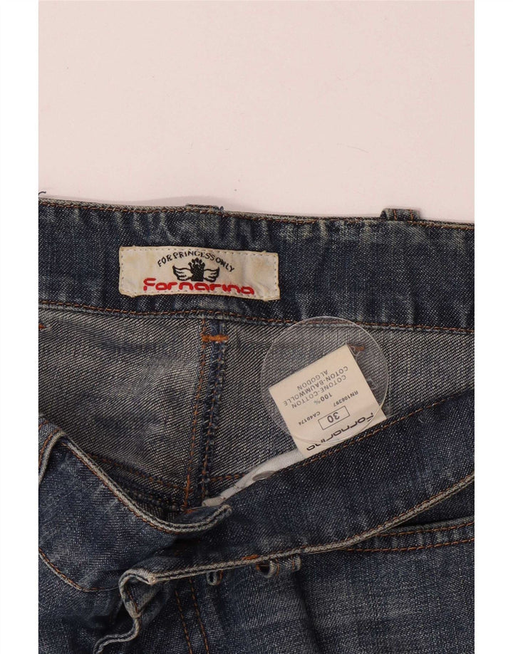 Fornarina Damen Jeansshorts W30 mittelblaue Baumwolle