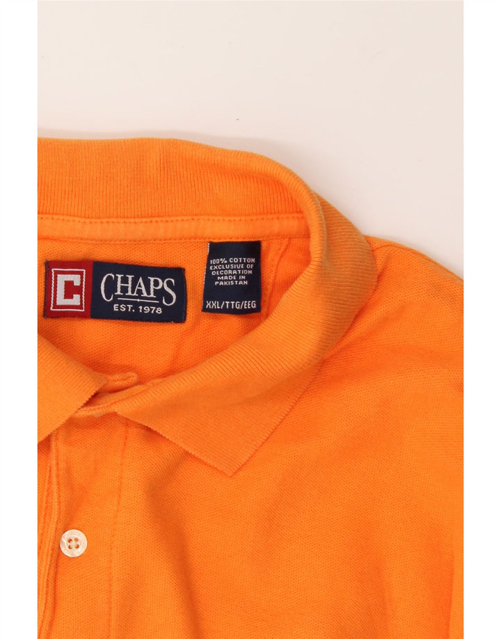 CHAPS Mens Polo Shirt 2XL Orange Cotton Vintage Chaps and Second-Hand Chaps from Messina Hembry 