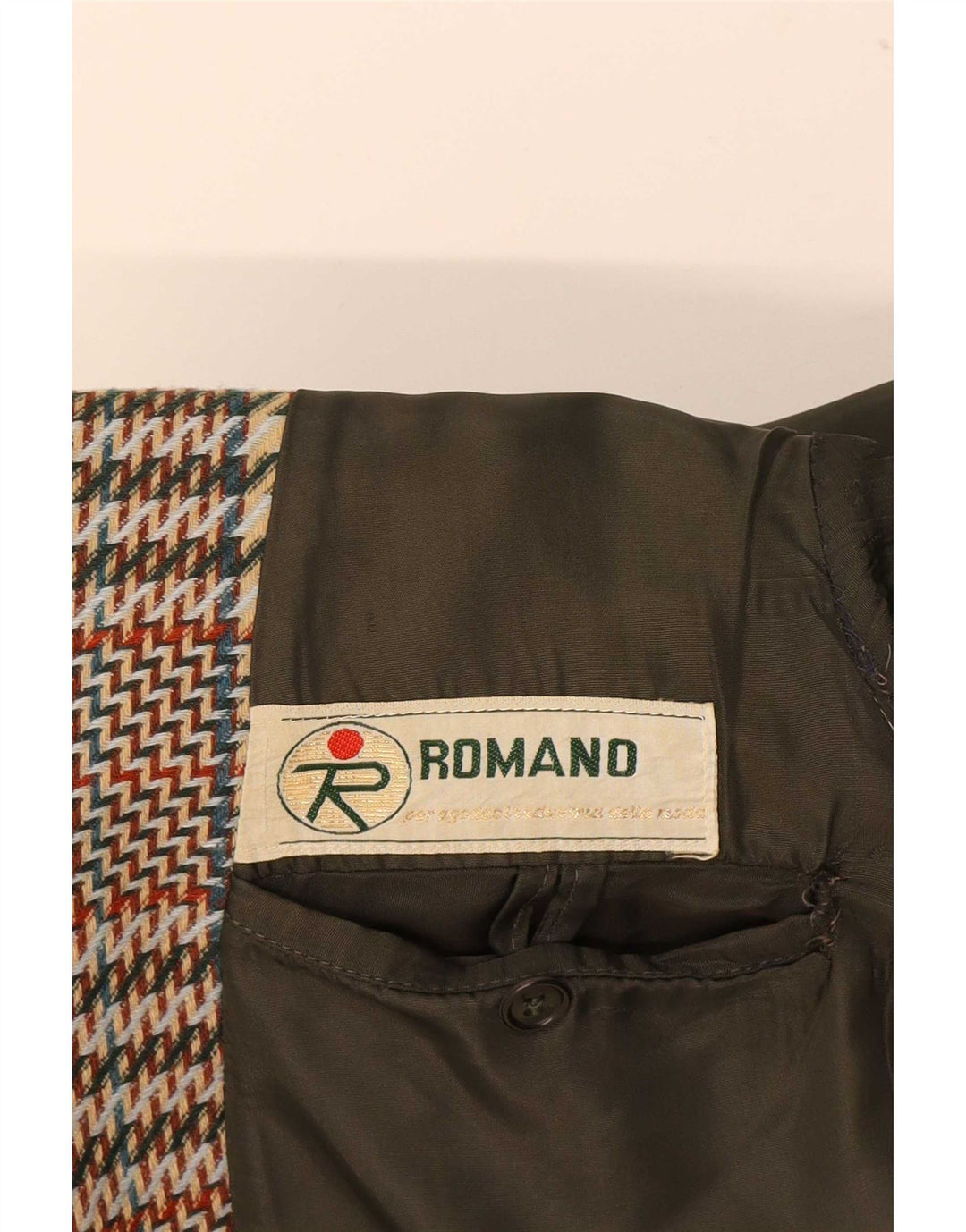 Romano Herren-Blazer mit 3 Knöpfen, IT 46, kleiner brauner Hahnentrittmuster
