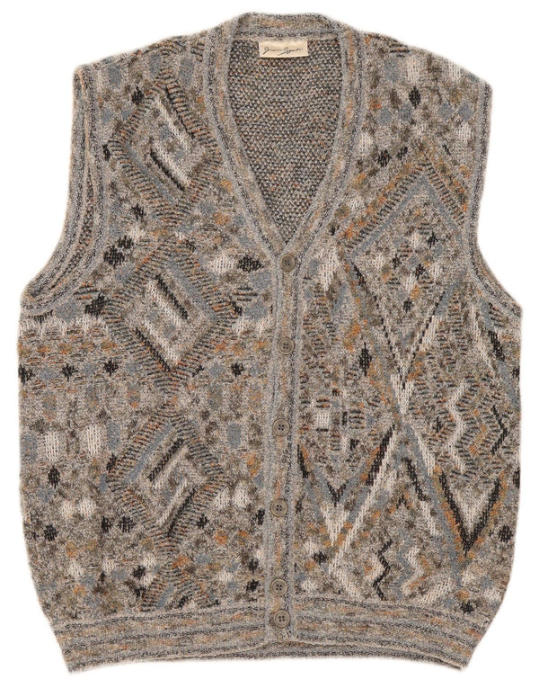 Gianni Sgarbi Herren-Cardigan-Pullover IT 48 Medium Mehrfarbig Geometrisch