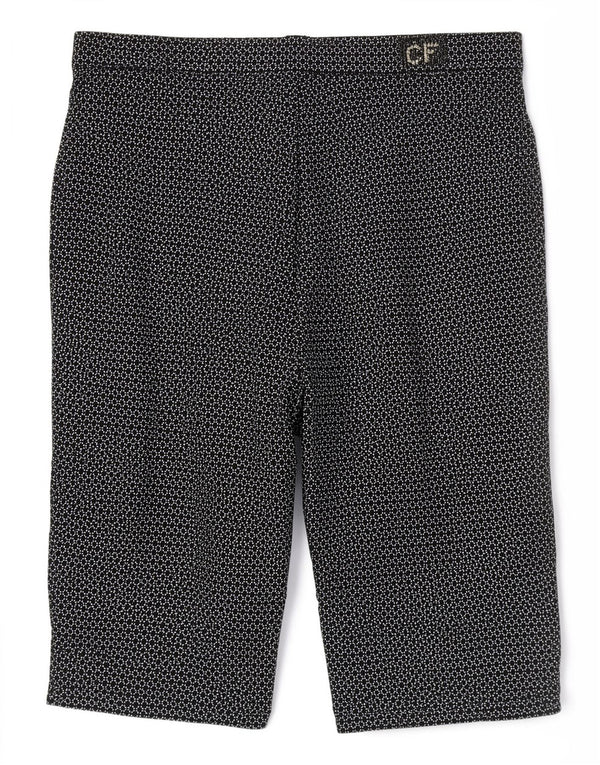 CARLA FERRONI Damen Bermudashorts IT 48 XL W36 Schwarze geometrische Viskose