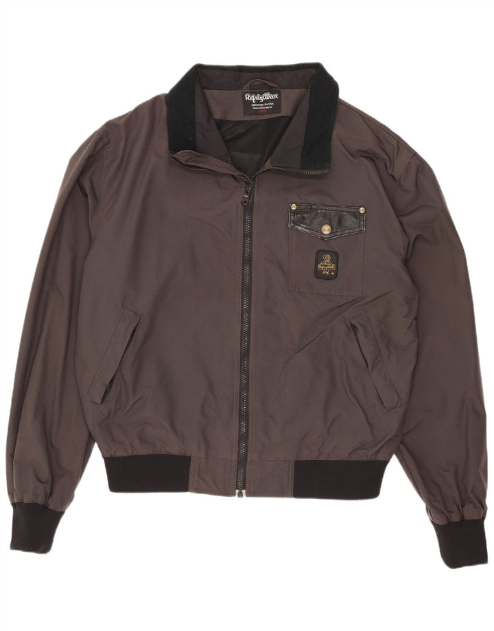 Refrigiwear Herren Bomberjacke UK 40 Large Grau Colourblock Polyamid