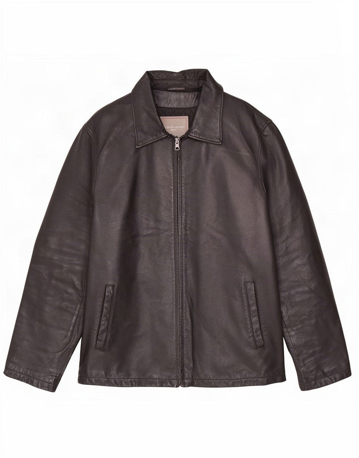 Vintage Herren Lederjacke IT 48 Medium Schwarz