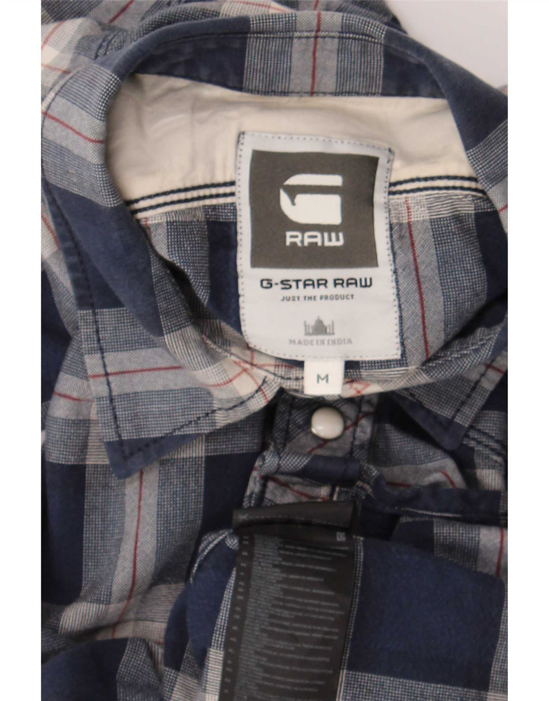 G-Star Westernhemd für Herren, mittelblau, kariert, Baumwolle