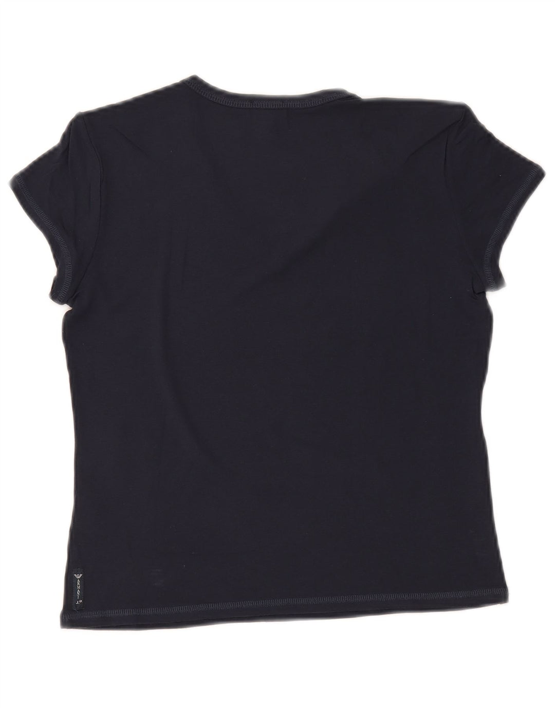 ARMANI JEANS Damen Crop T-Shirt Top IT 44 Medium Marineblau Viskose