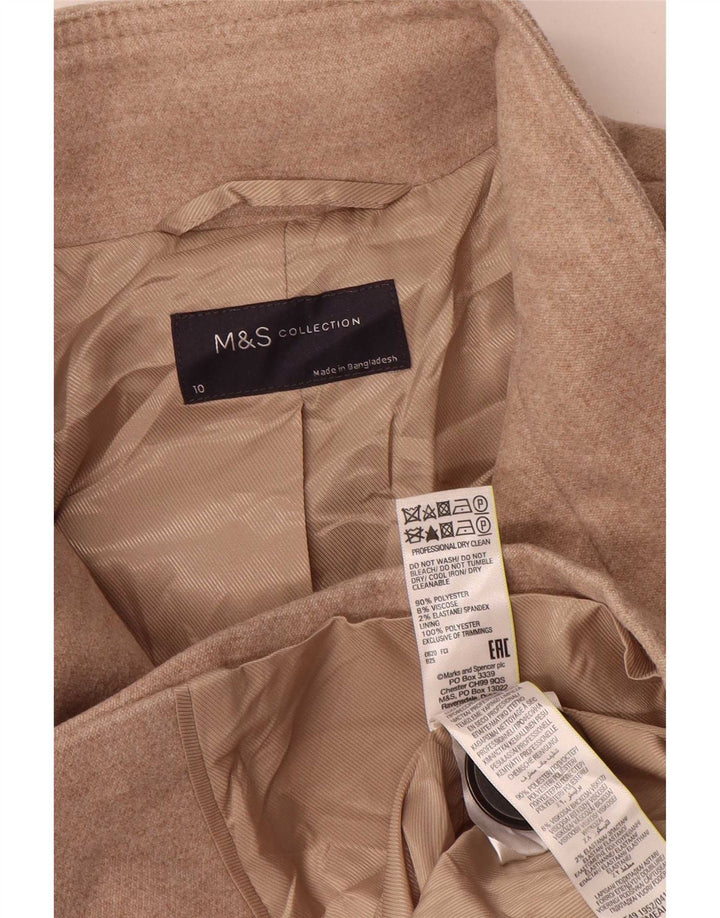 Marks & Spencer Damenmantel UK 10 Small Beige Polyester