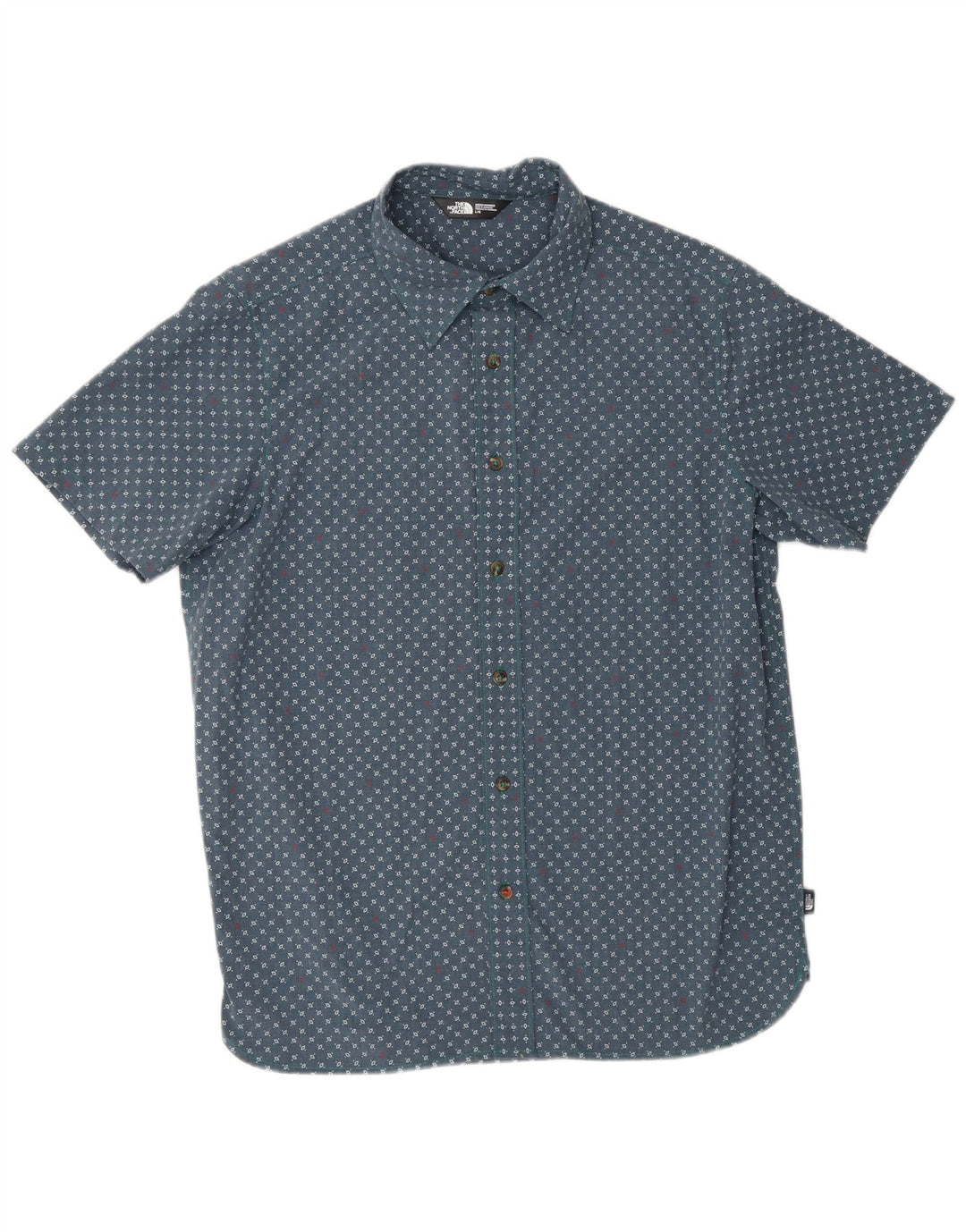 THE NORTH FACE Herren-Kurzarmhemd, groß, blau, geometrisch, Polyester
