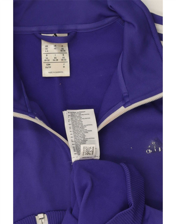 Adidas Damen Trainingsanzug Top Jacke UK 4/6 XS Lila Polyester