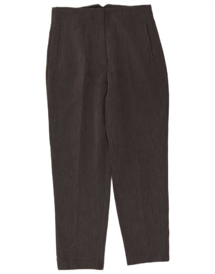 Zara Damen-Anzughose mit hoher Taille, Größe L, W30, L26, Grau, Polyester
