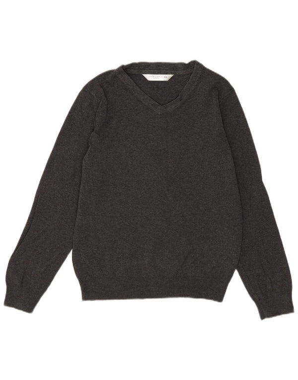John Lewis Mädchen-Pullover mit V-Ausschnitt, 9–10 Jahre, graue Baumwolle